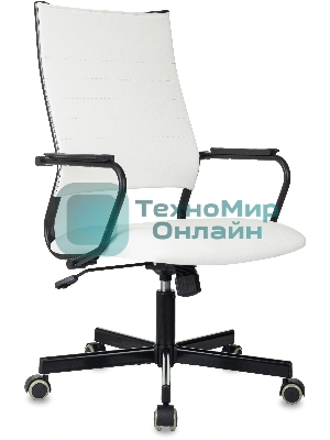 Кресло руководителя Бюрократ CH BALANCE белый экокожа крестов. металл черный