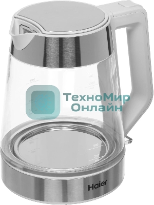 Чайник электрический Haier HK-500 1.7л. 2200Вт серый/белый корпус: стекло/пластик (TD0029955RU)