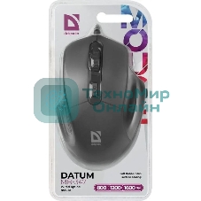 Мышь проводная Defender Datum MB-347 черный, 1600 dpi, USB, кнопки - 4