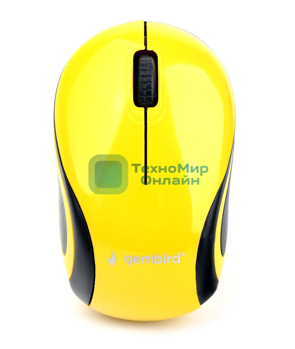 Мышь беспроводная Gembird MUSW-615 желтый, 1200 dpi, радиоканал, USB, кнопки - 3