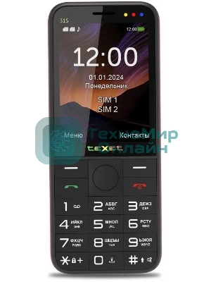 Мобильный телефон TeXet TM-315 черный-красный