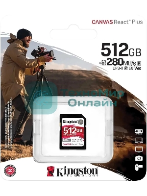 Флеш карта SDXC Kingston SDR2V6/512Gb Canvas React Plus w/o adapter 512Gb