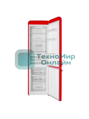 Холодильник Maunfeld MFF186NFRR красный двухкамерный 181/71л морозилка снизу, No Frost