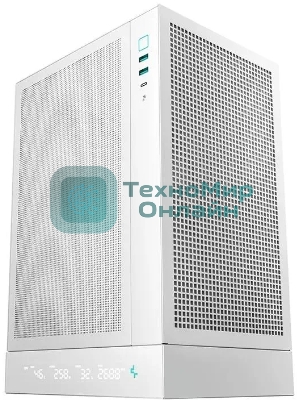 Компьютерный корпус Deepcool CH170 DIGITAL белый без БП mATX 1x120мм 1xUSB 2.0 1xUSB 3.0 audio bott PSU