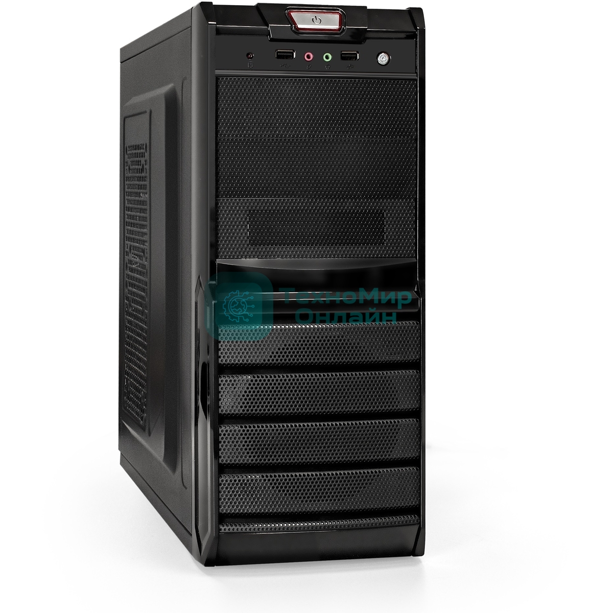 Компьютерный корпус ExeGate EX278398RUS Miditower ExeGate XP-329S Black, ATX, (XP450, Black,120мм), 2хUSB, Audio