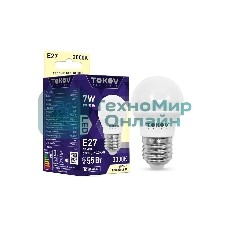Лампа светодиодная TOKOV ELECTRIC 7Вт G45 3000К Е27 176-264В