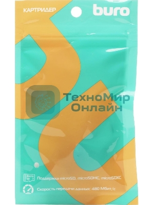 Кард-ридер Buro BU-CR-201/черный/MMC/MS/RS-MMC/SD/SDHC/USB 2.0/пластик