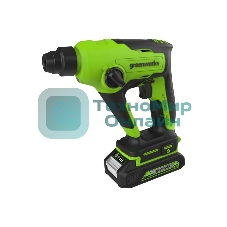 Перфоратор аккумуляторный бесщеточный GreenWorks GD24SDS1K2, 1,2 ДЖ, 24V, c АКБ 2А·ч и ЗУ, в сумке (3803107UA)