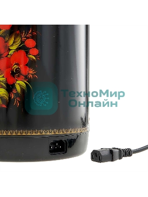 Термопот ВАСИЛИСА ВА-5007 Жостово Объем 4,5 л, Мощность в режиме кипячения 900 Вт. Мощность в режиме поддержания температуры воды 30 Вт. Внутренняя емкость из нержавеющей стали. Вращение корпуса на основании на 360°. Шкала уровня воды. Световые индикаторы работы. 3 способа разлива воды: ручной, автоматический, электрический. Режим поддержания температуры воды. Функции повторного кипячения и дехлорирования воды. Съемный сетевой шнур электропитания. Съемная крышка для удобства очистки. Защита от перегрева. Блокировка ручной помпы от случайного нажатия. Автоматическое отключение при недостаточном количестве воды. Цвет: черный. Декор: Жостово.