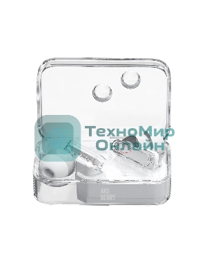 Наушники TWS Aksberry B21 Crystal белый, внутриканальные, Bluetooth, до 4 ч