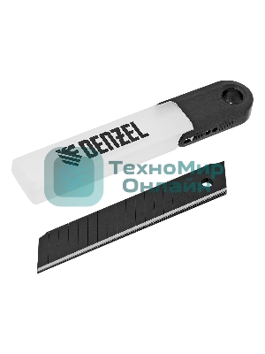 Лезвия Denzel 18 мм, сталь SK4 - 0,5 мм, супер острые, многосегментные, 5 шт.