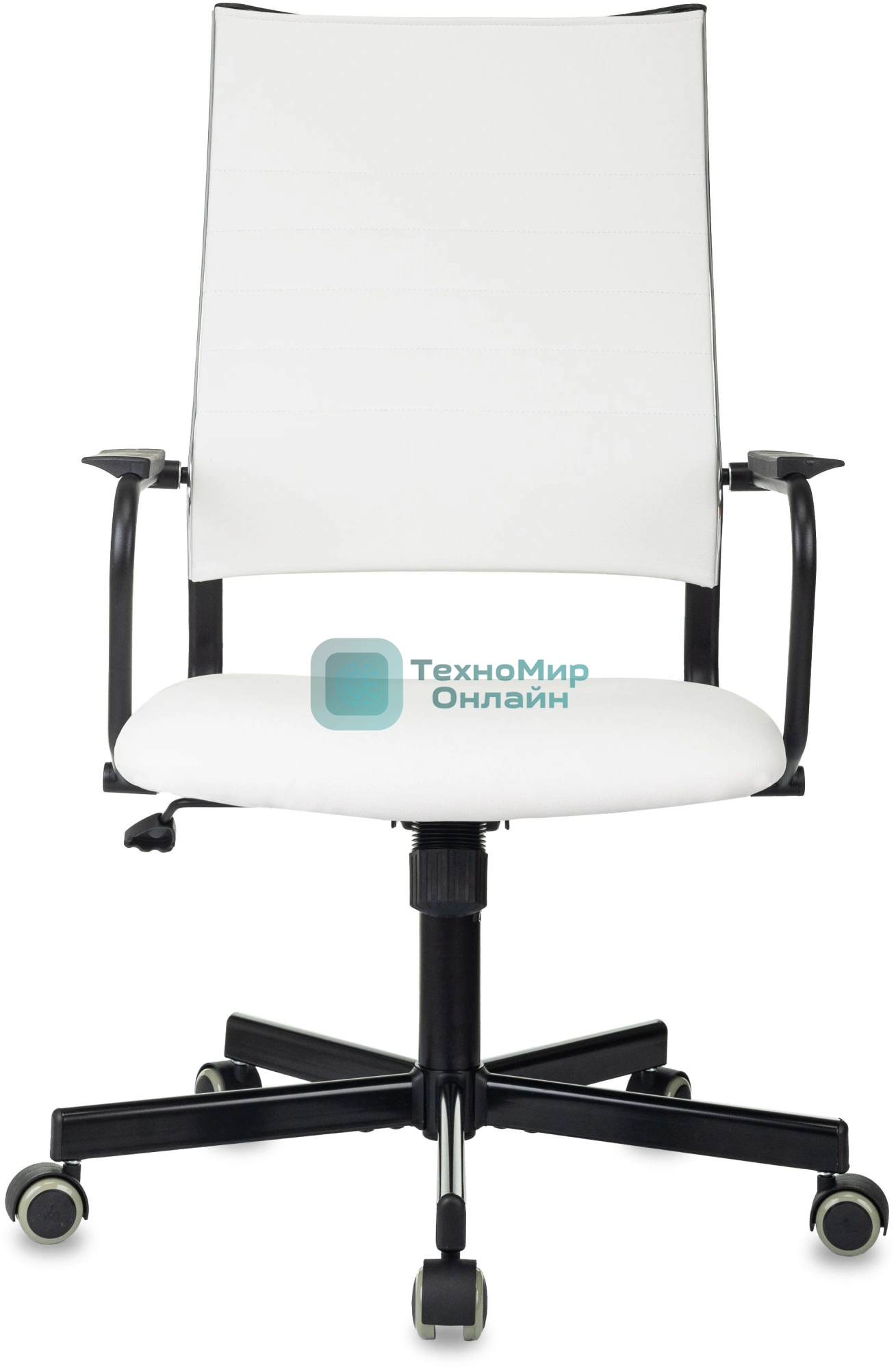 Кресло руководителя Бюрократ CH BALANCE белый экокожа крестов. металл черный