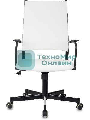 Кресло руководителя Бюрократ CH BALANCE белый экокожа крестов. металл черный