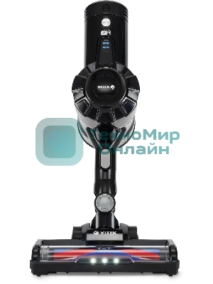 Пылесос вертикальный Vitek Starlight VT-8143 черный/серебристый, питание от аккумулятора, 35 Вт, уборка сухая, пылесборник 0.6 л, работа от АКБ max 30 мин