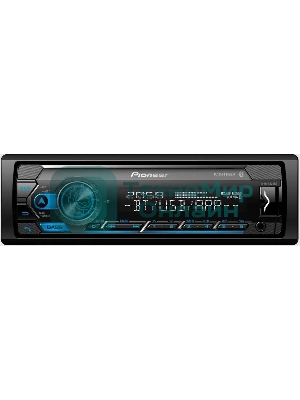 Автомагнитола Pioneer MVH-S325BT, 1 DIN, Bluetooth, USB Type-A, AUX, пульт ДУ, съёмная панель