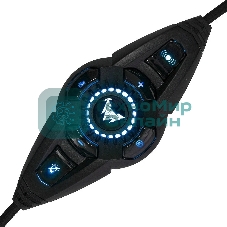 Гарнитура Crown CMGH-3101 чёрный/синий, проводная, подсветка