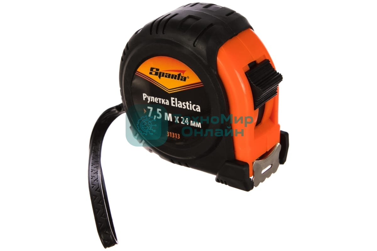 Рулетка Sparta Elastica, 7.5 м х 24 мм, обрезиненный корпус