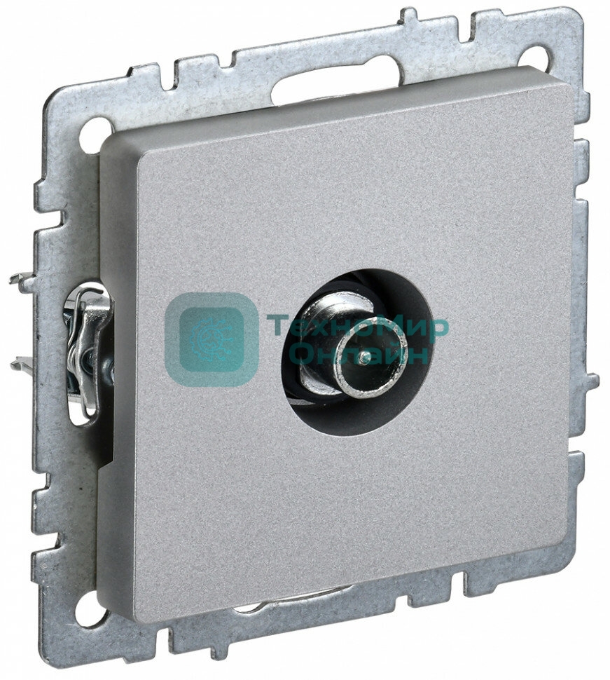 Розетка телевизионная проходная IEK BRITE РТВ10-0-БрА алюминий