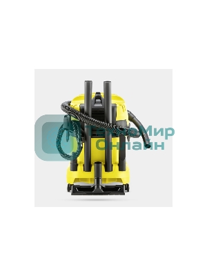 Строительный пылесос Karcher WD 4 P V-20/5/22 желтый, 1000 Вт, уборка сухая/сбор воды/выдув, пылесборник мешок/контейнер, 20 л