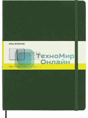 Блокнот MOLESKINE Classic, 192стр, в клеточку, твердая обложка, зеленый qp091k15