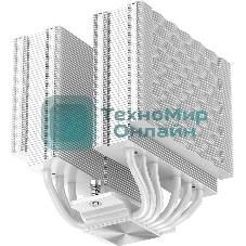 Кулер для процессора PCCooler RZ620 WH (260W, 4-pin PWM, 158мм, Al/Cu, 6x6мм, 2x120мм, 86.73CFM, 32dBA, 1800RPM, S: 1851/1700/1200/115X, AM5/AM4, белый)