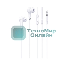 Проводные наушники Hoco M58 Amazing белый, внутриканальные, Jack 3.5 мм