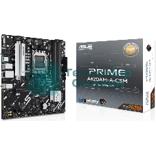 Материнская плата ASUS PRIME A620M-A-CSM, AM5, AMD A620, 4xDDR5, 4xSATA, 2xM.2, 1xPCIe 4.0 x16, 2xPCIe 3.0 x1, 1xVGA, 1xHDMI, 1xDP, 1x1Gb LAN, 2xUSB-A 5Gbps, 4xUSB-A 2.0, 3x3.5 мм, 7.1, mATX