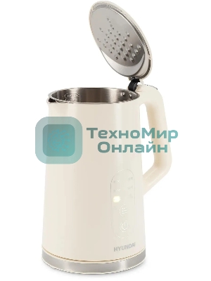 Чайник электрический Hyundai HYK-S3605 1.7 л, 2200 Вт, кремовый корпус: металл