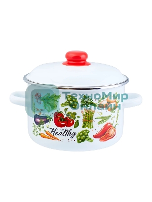 Кастрюля Appetite 1RD201M Veggies эмалированная сталь, цилиндрическая 4 л