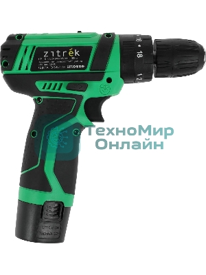 Дрель-шуруповерт Zitrek Crusher 063-4054, 12 В, 1,4 Ач, 30 Нм, щеточный, ударный