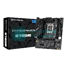 Материнская плата Maxsun Challenger B760M, LGA 1700, Intel B760, 2xDDR4, 3xSATA, 2xM.2, 1xPCIe 4.0 x16, 1xPCIe 3.0 x1, 1xHDMI, 1xVGA, 1x 1Gb LAN, 4xUSB-A 3.2 Gen 1, 2xUSB-A 2.0, 5.1, M-ATX