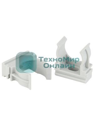 Держатель для труб (клипса) ЭРА CLIP-16 cерая d16 мм