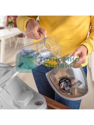 Парогенератор электрический Endever Delta-400, белый/бежевый, мощность 2600 Вт, пост. подача пара 140 г/мин, макс. паровой удар до 400 г/мин