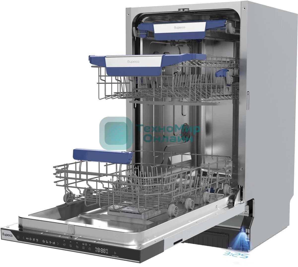Встраиваемая посудомоечная машина Бирюса DWB-410/5, черный, 44.8 см, 10 компл., 42 дБ, класс A+++