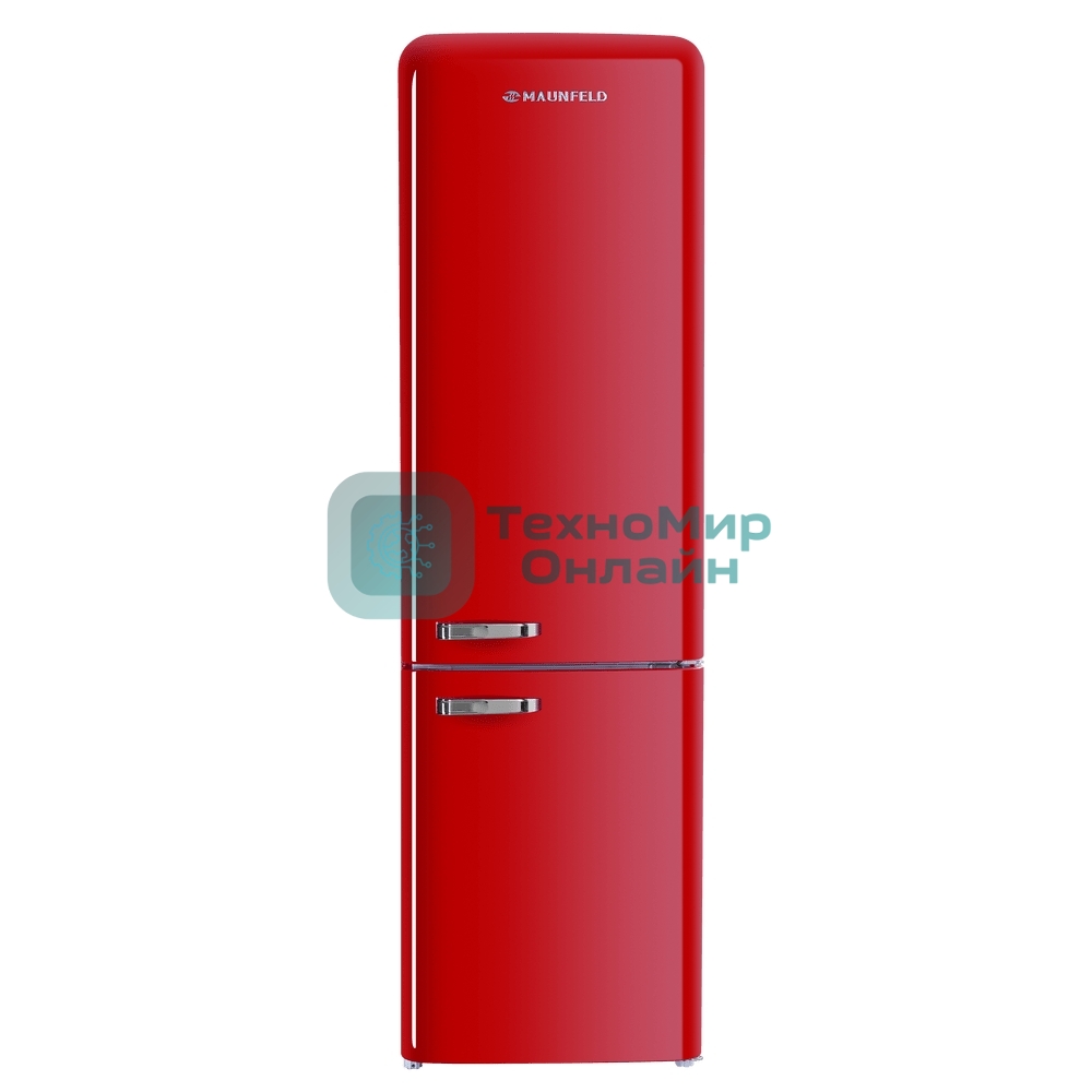 Холодильник Maunfeld MFF186NFRR красный двухкамерный 181/71л морозилка снизу, No Frost