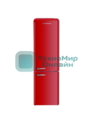 Холодильник Maunfeld MFF186NFRR красный двухкамерный 181/71л морозилка снизу, No Frost