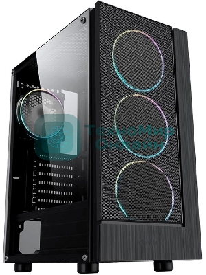 Компьютерный корпус AeroCool/Formula F-33RGb черный без БП ATX 3x120мм 2xUSB 2.0 1xUSB 3.0 audio bott PSU