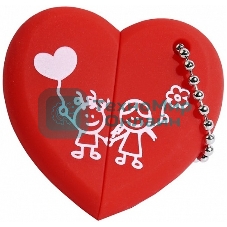 Флешка USB SmartBuy Wild Heart (SB64GBHeart), 64GB, USB 2.0, R/W 25/15, красный