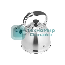 Чайник для плиты Lara LR00-75 (Зеркальный) 3.3л индукц. капс. дно, свисток с кноп. механизмом