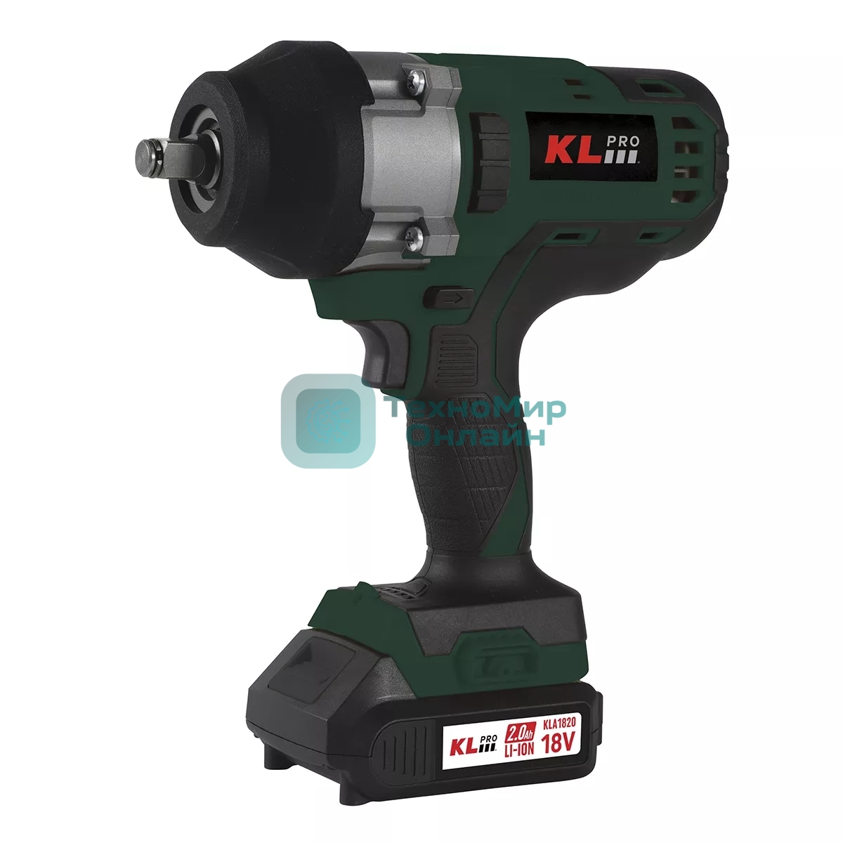 Профессиональный бесщеточный гайковерт аккумуляторный KLPRO KLSS18BHX-20 (18В, Li-ion-2шт, 2.0А·ч, 800Нм, 2 скорости, подсветка,З/У,в кейсе)