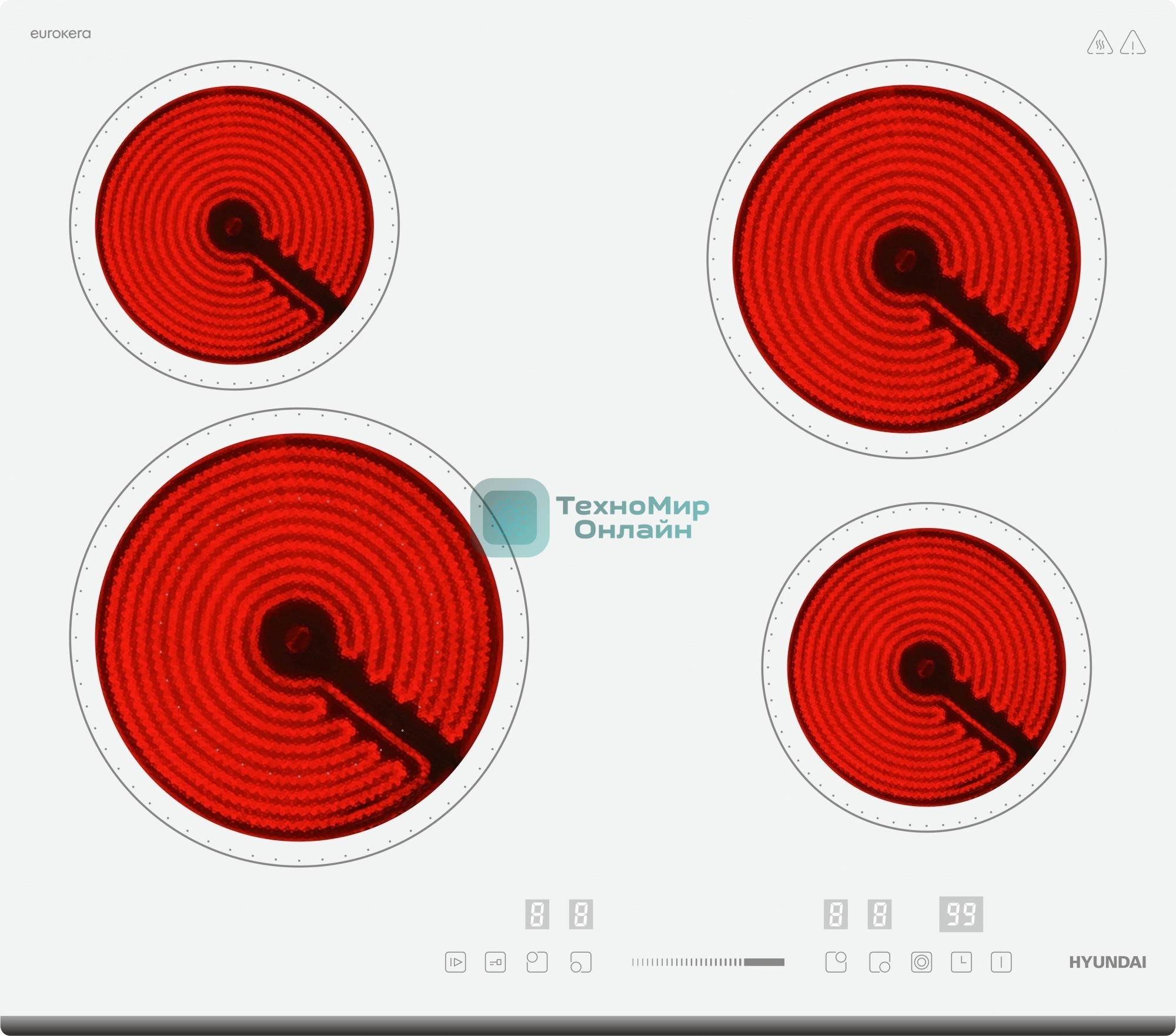 Варочная поверхность Hyundai HHE 6452 WG, белый
