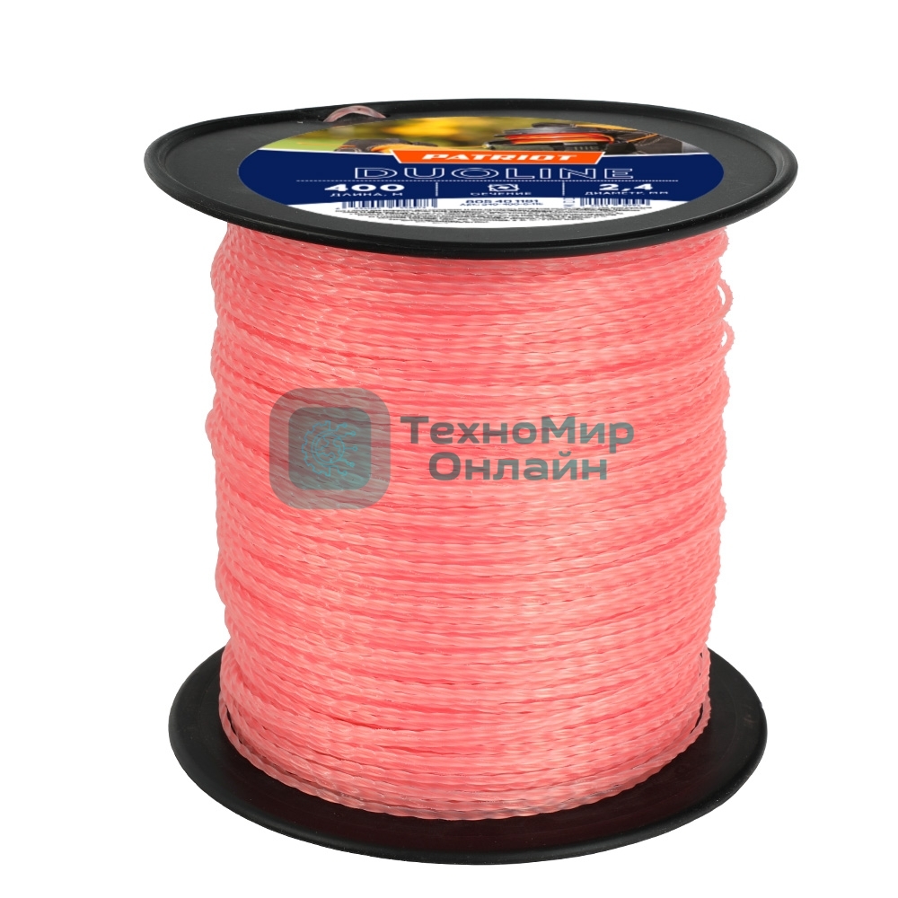 Леска Duoline D 2,4 мм L 400 м (скрученный квадрат, двухцветная, красная жила) 240-400-6