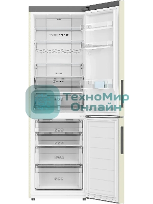 Холодильник Haier C2F636CCRGU1 бежевый, двухкамерный, 256/108л, морозилка снизу, No Frost