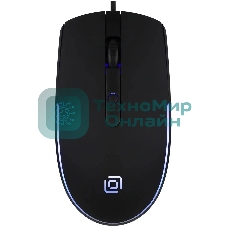 Мышь проводная Oklick 100M черный, 1600 dpi, USB, кнопки - 4