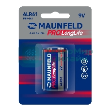 Батарейки Maunfeld PRO Long Life Alkaline 9V(6LR61) MB9-BL1, блистер 1 шт.