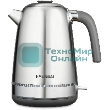 Чайник электрический Hyundai HYK-S5806 1.7 л, 2200 Вт, серебристый матовый/черный