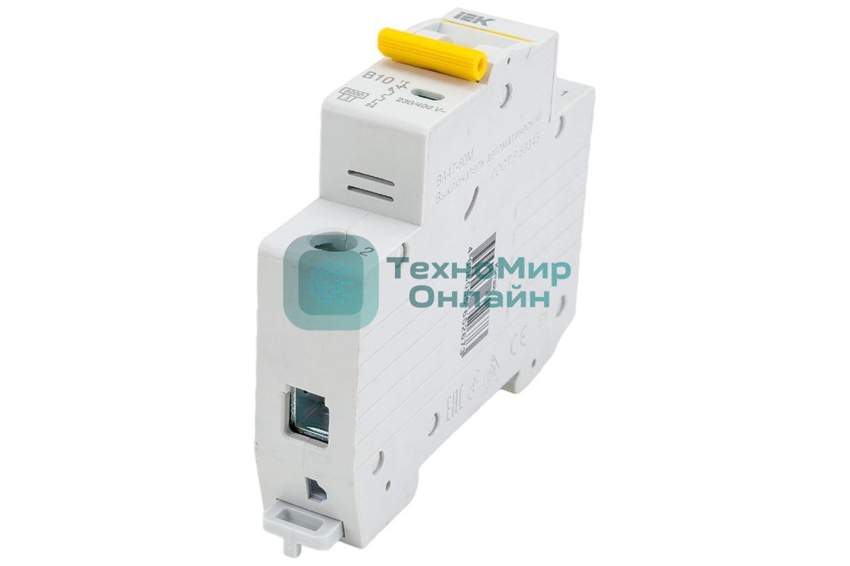 Выключатель автоматический IEK MVA31-1-010-B 10A тип B 6kA 1П 230В 1мод белый (упак.:1шт)