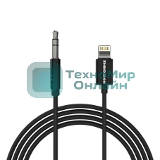 Кабель аудио MORE CHOICE (4610196409837) UK28i AUX 3.5мм Lightning 8-pin 1м, черный