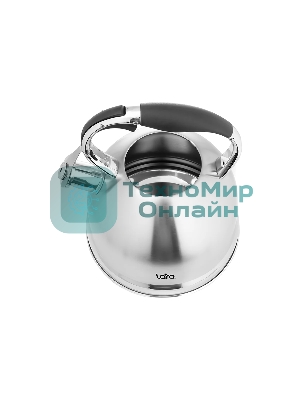 Чайник для плиты Lara LR00-75 (Зеркальный) 3.3л индукц. капс. дно, свисток с кноп. механизмом