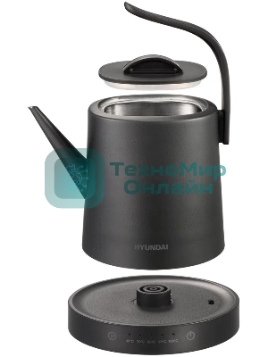 Чайник электрический Hyundai HYK-S5503 1 л, 1200 Вт, титан/титановый корпус: металл